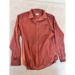 Faherty Corduroy Shirt Burnt Russet Orange Red Button Up Casual Men's Size XL